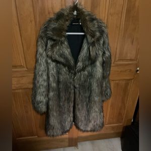 Size M unisex faux fur coat